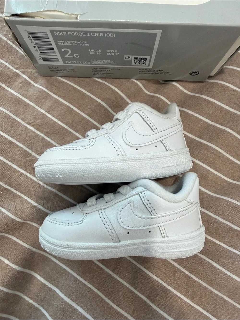 Nike White Infant/Toddler Leather Trainer Sneakers